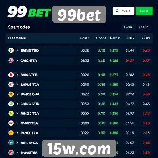 Comparação das odds oferecidas pelo 99bet